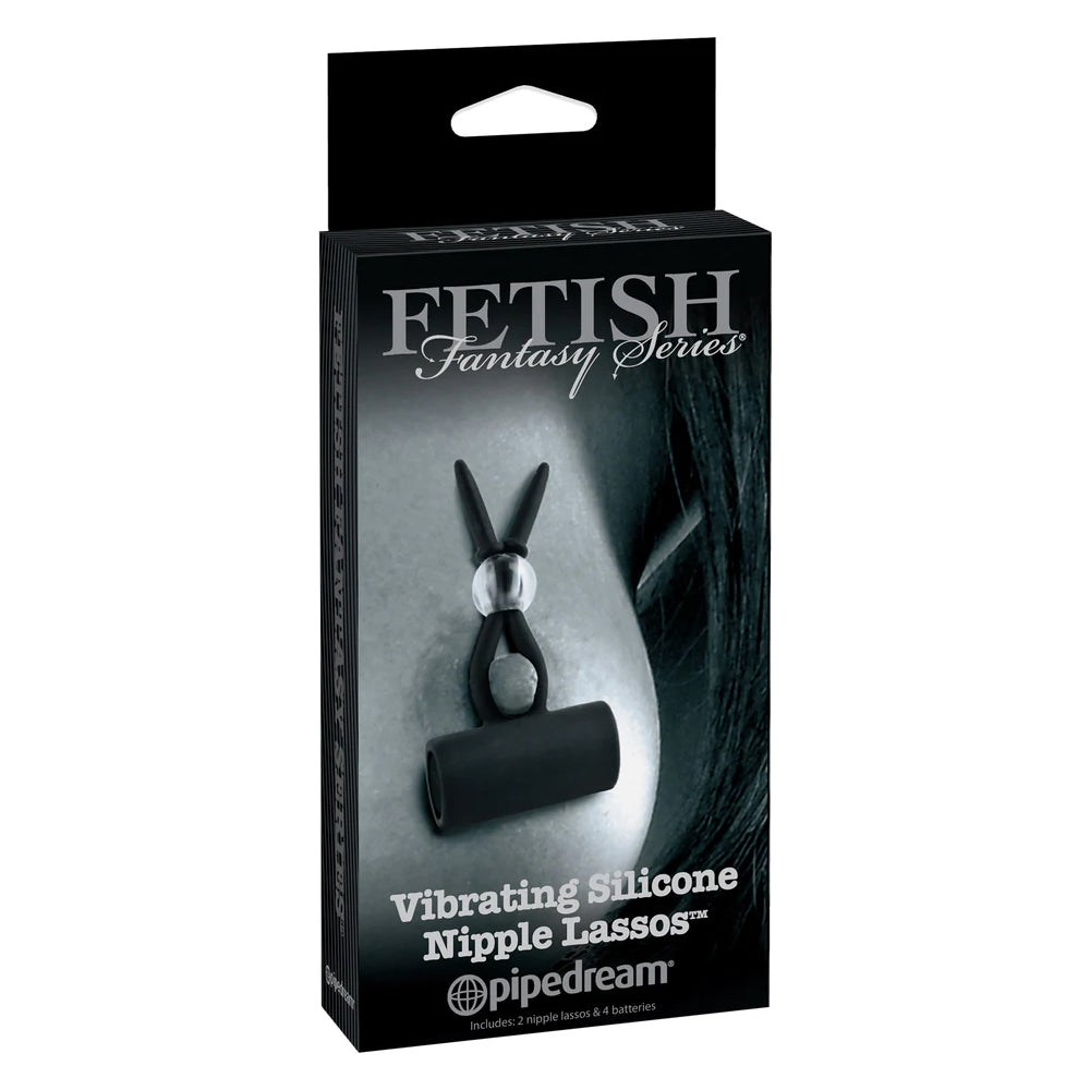 Fetish Fantasy Limited Edition Vibrating Silicone Nipple Lassos Black | 603912343427 | Available at EroticWarehouse.com