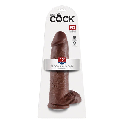 King Cock 12" Cock with Balls Brown | 603912350333 | Available at EroticWarehouse.com