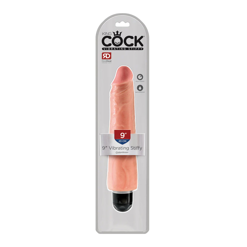 King Cock 9" Vibrating Stiffy Flesh | 603912743838 | Available at EroticWarehouse.com