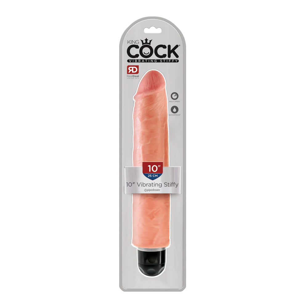 King Cock 10" Vibrating Stiffy Flesh | 603912743845 | Available at EroticWarehouse.com