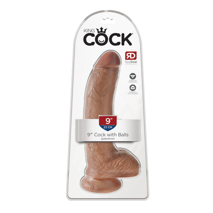 King Cock 9" Cock With Balls Tan | 603912746372 | Available at EroticWarehouse.com