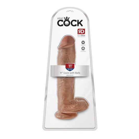 King Cock 11" Cock With Balls Tan | 603912746396 | Available at EroticWarehouse.com