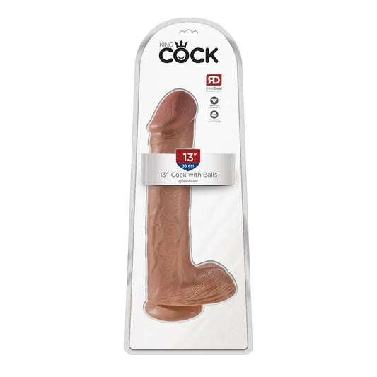 King Cock 13" Cock With Balls Tan | 603912746617 | Available at EroticWarehouse.com