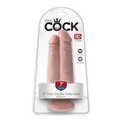 King Cock 7" Two Cocks One Hole Light | 603912750652 | Available at EroticWarehouse.com