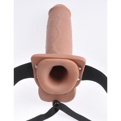 Fetish Fantasy 10" Hollow Rechargeable Strap-On With Remote Tan | 603912759259 | Available at EroticWarehouse.com