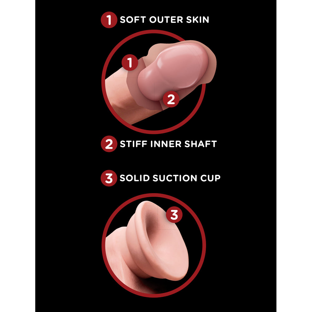 King Cock Plus 6" Triple Density Cock With Swinging Balls | 603912766288 | Available at EroticWarehouse.com