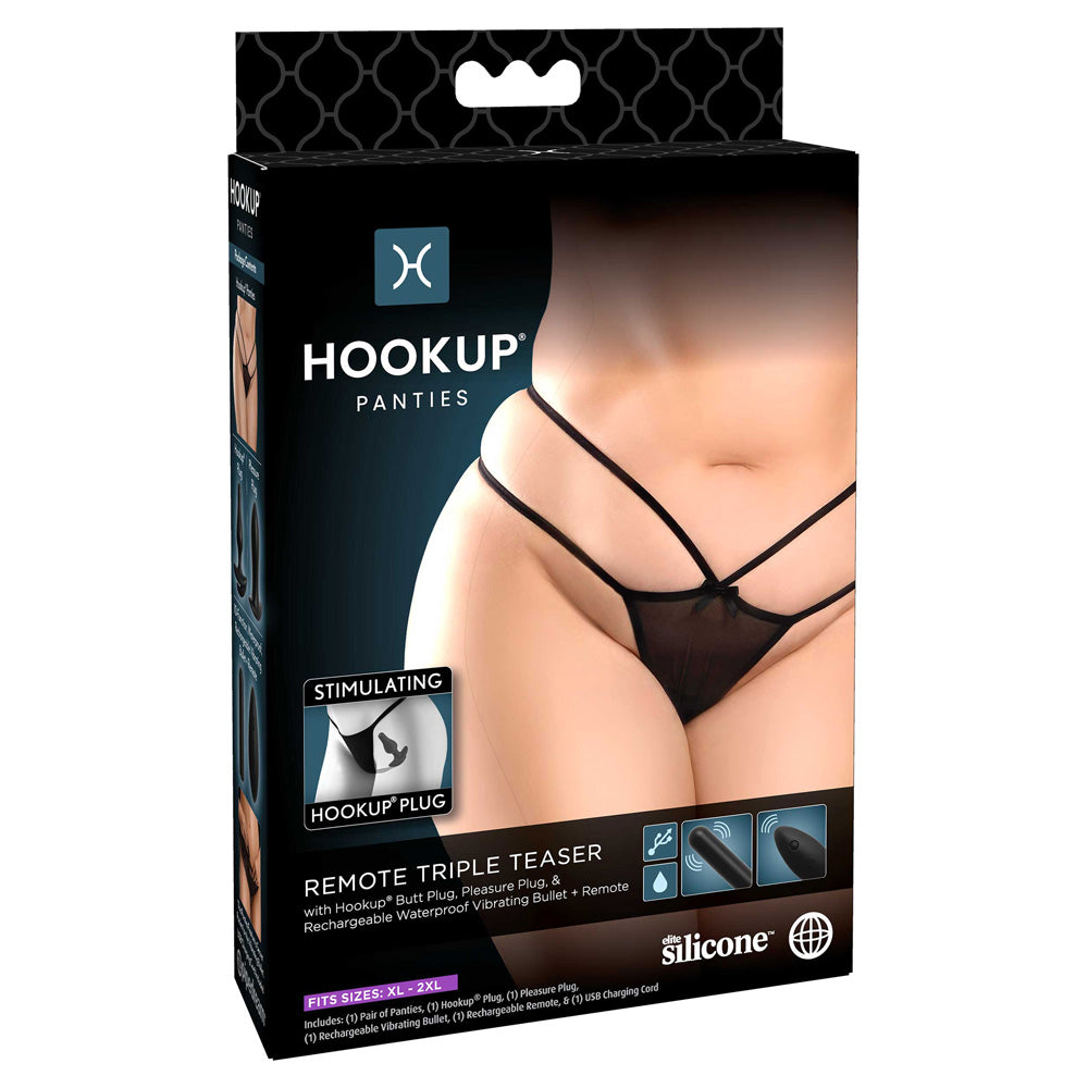 Hookup Panties Remote Triple Teaser Xl-Xxl | 603912767780 | Available at EroticWarehouse.com