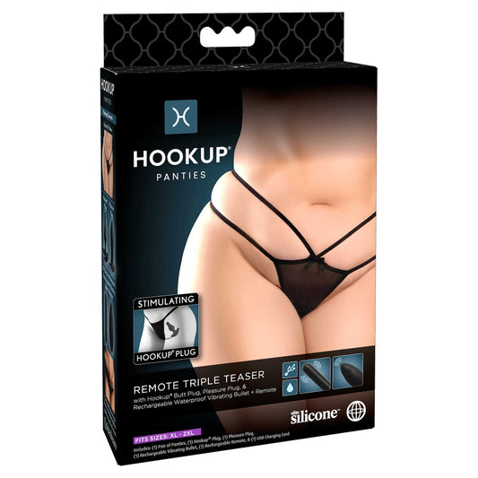Hookup Panties Remote Triple Teaser Xl-Xxl | 603912767780 | Available at EroticWarehouse.com