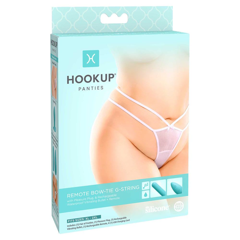 Hookup Panties Remote Bow-Tie G-String Xl-Xxl | 603912767964 | Available at EroticWarehouse.com