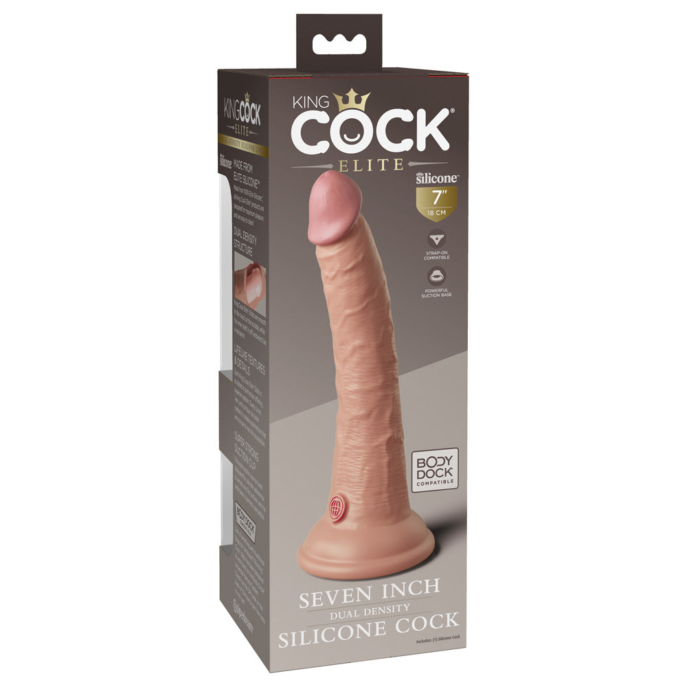 King Cock Elite 7" Dual Density Silicone Cock Light | 603912769289 | Available at EroticWarehouse.com
