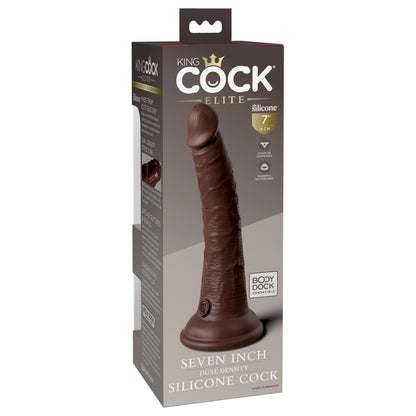 King Cock Elite 7" Dual Density Silicone Cock Brown | 603912769302 | Available at EroticWarehouse.com