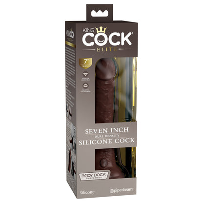 King Cock Elite 7" Dual Density Silicone Cock Brown | 603912769302 | Available at EroticWarehouse.com