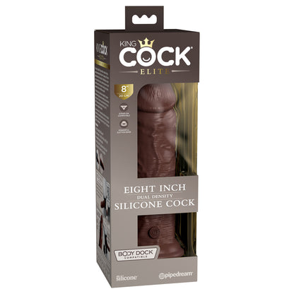 King Cock Elite 8" Dual Density Silicone Cock Brown | 603912769333 | Available at EroticWarehouse.com