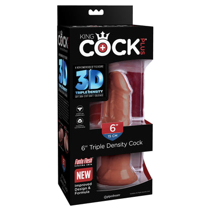 King Cock Plus 6" Triple Density Cock Brown | 603912770414 | Available at EroticWarehouse.com