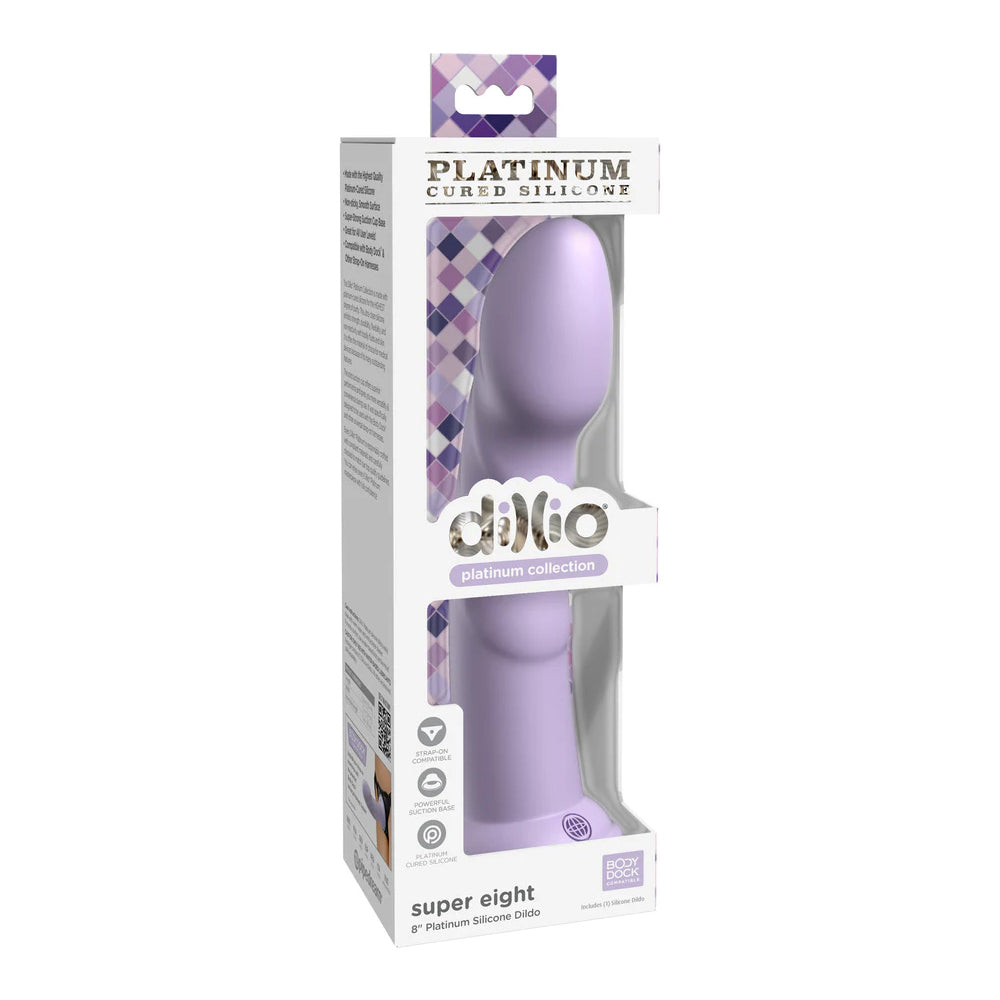 Dillio Platinum Super Eight 8'' Purple | 603912772845 | Available at EroticWarehouse.com