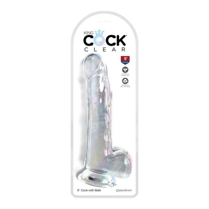 King Cock Clear 9" With Balls Clear | 603912774658 | Available at EroticWarehouse.com