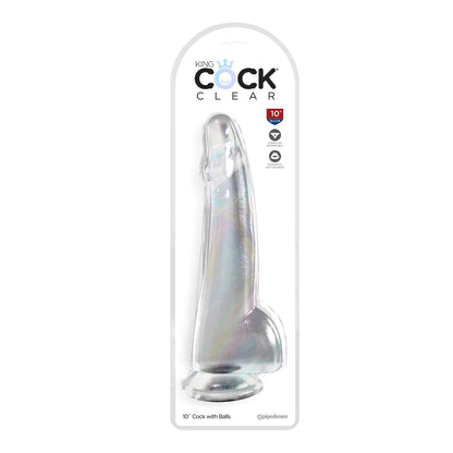 King Cock Clear 10" With Balls Clear | 603912774924 | Available at EroticWarehouse.com