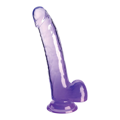 King Cock Clear 9" With Balls Purple | 603912775068 | Available at EroticWarehouse.com