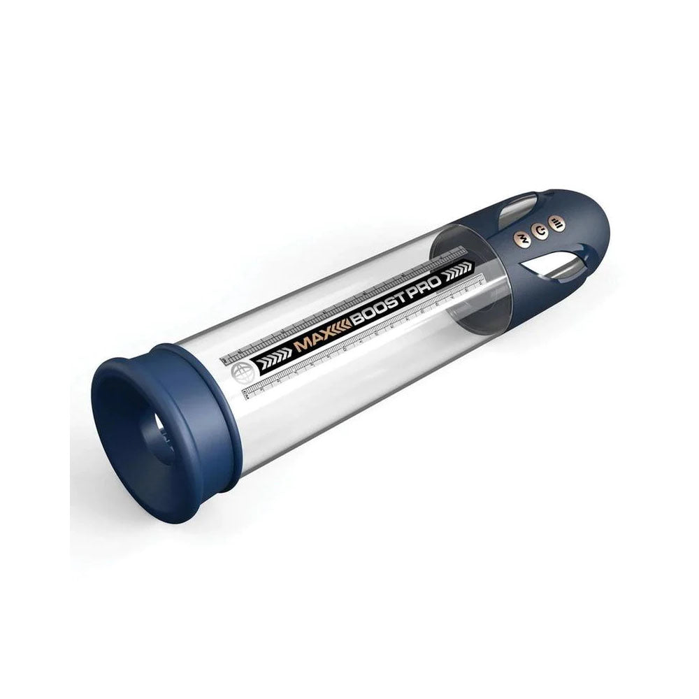 Pump Worx Max Boost Pro Flow Blue/Clear | 603912775204 | Available at EroticWarehouse.com