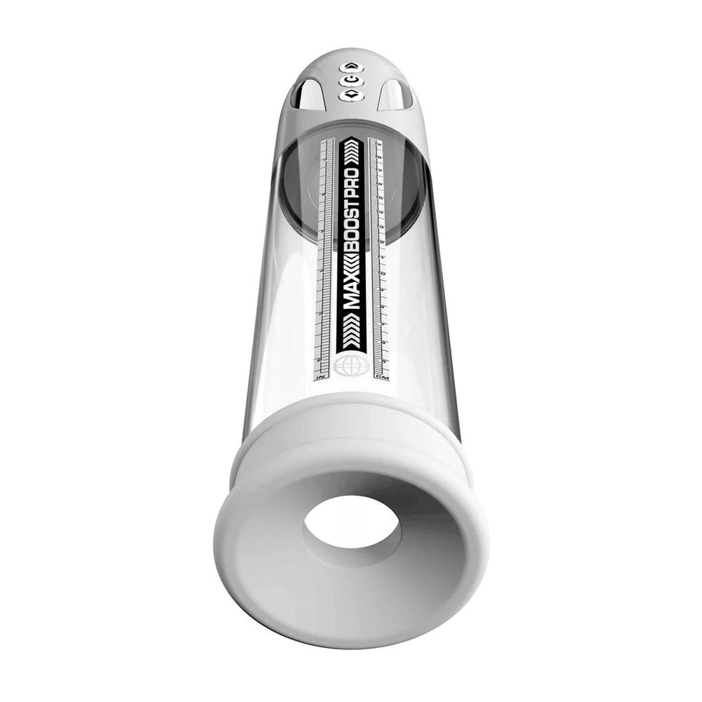 Pump Worx Max Boost Pro Flow White/Clear | 603912775211 | Available at EroticWarehouse.com