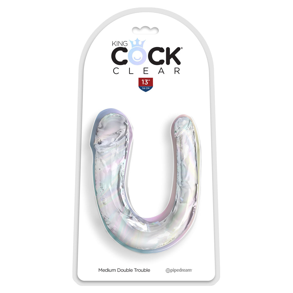 King Cock Clear Medium Double Trouble | 603912775433 | Available at EroticWarehouse.com