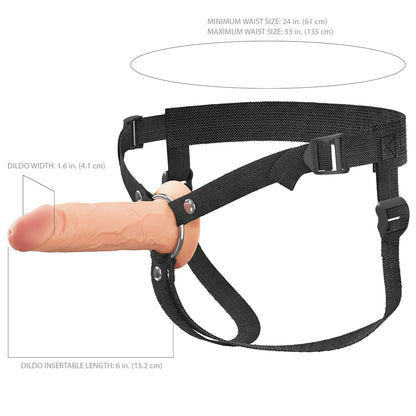 Fantasy X-Tensions Elite 6" Silicone Hollow Strap-On Dual Density Light | 603912775709 | Available at EroticWarehouse.com
