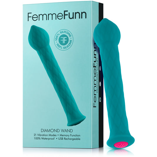 Femmefunn Diamond Wand Turquoise | 617353154856 | Available at EroticWarehouse.com