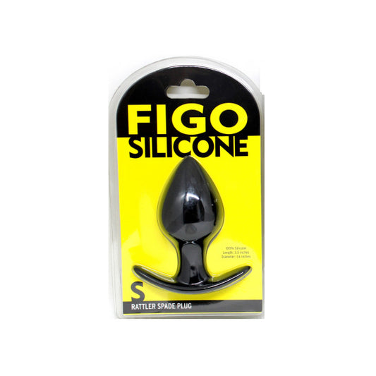 Figo Rattler Spade Plug Small Black | 617353155198 | Available at EroticWarehouse.com