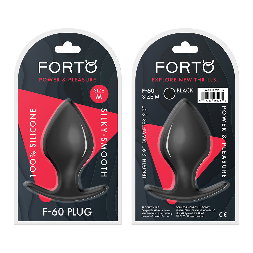 Forto Spade Plug Medium Black | 617353155235 | Available at EroticWarehouse.com