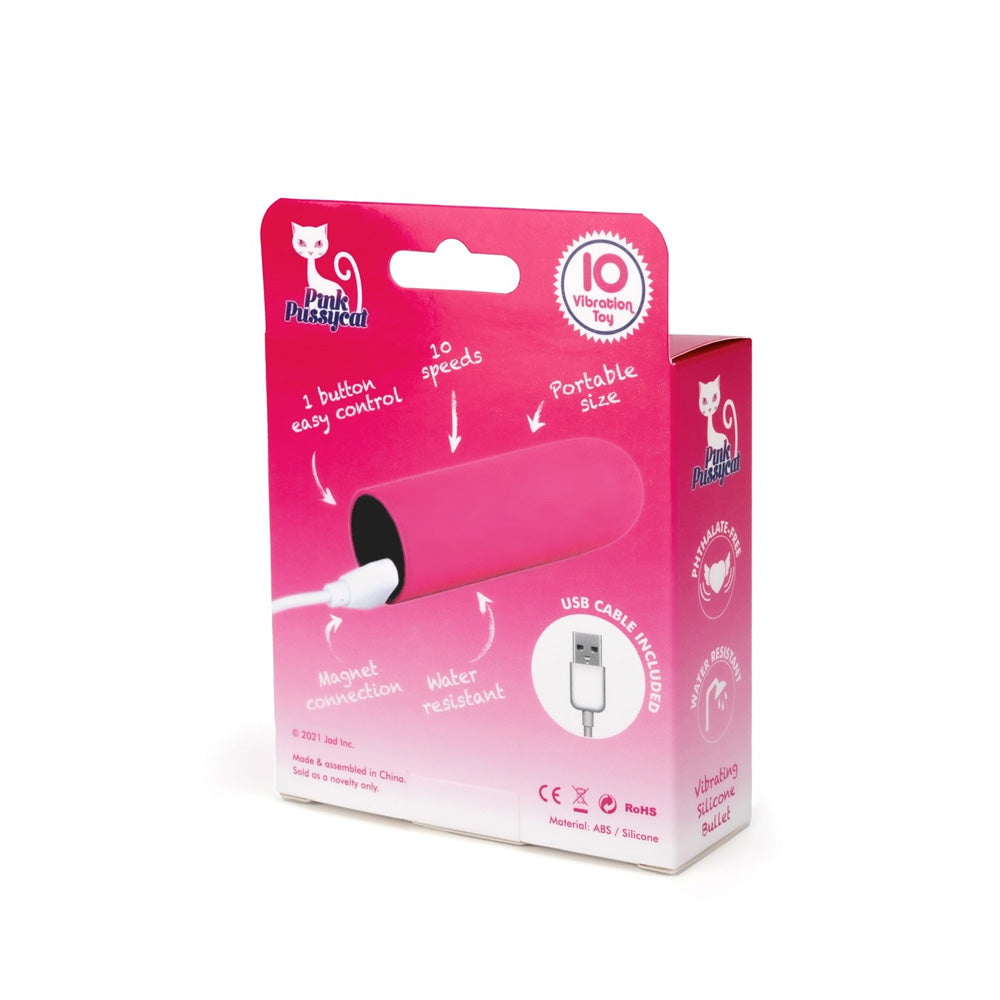 Pink Pussycat Vibrating Silicone Bullet | 635638257320 | Available at EroticWarehouse.com