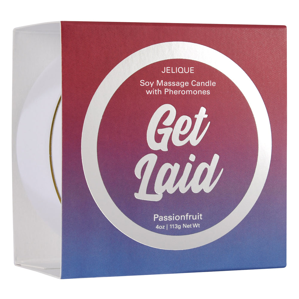 Massage Candle With Pheromones Get Laid Passion Fruit 4 oz. | 638258450034 | Available at EroticWarehouse.com