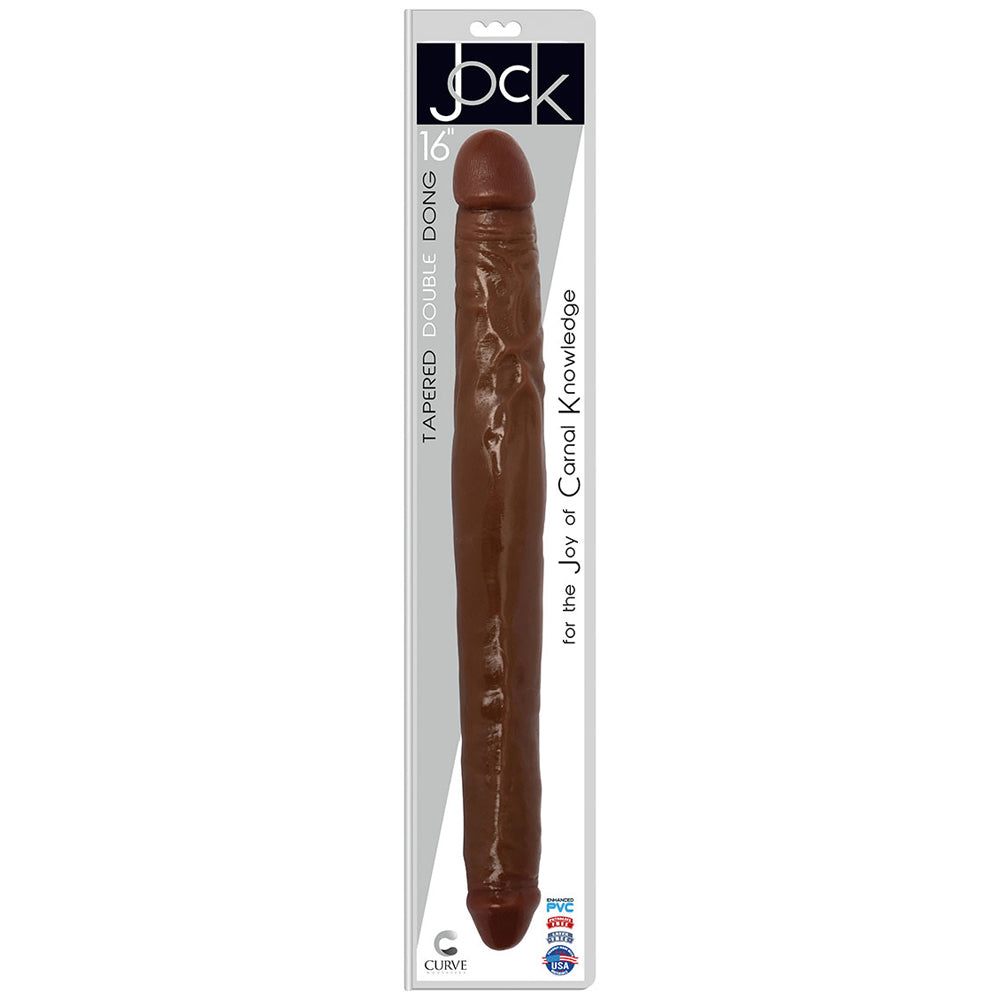 Jock 16" Tapered Double Dong Chocolate | 642610430787 | Available at EroticWarehouse.com