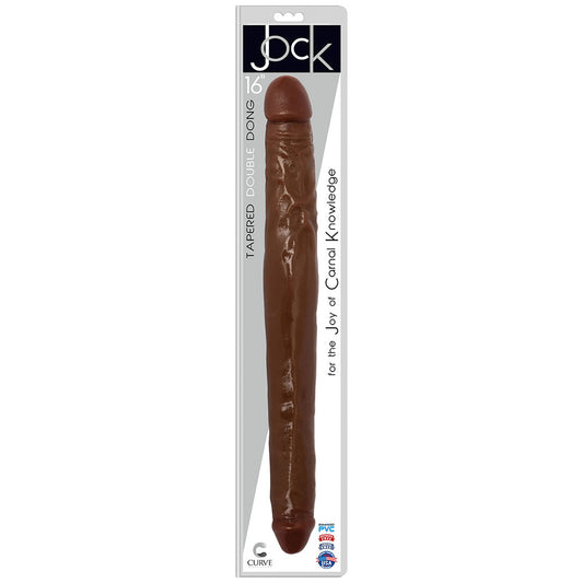 Jock 16" Tapered Double Dong Chocolate | 642610430787 | Available at EroticWarehouse.com