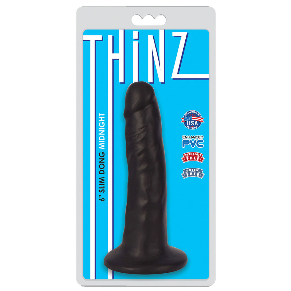 Thinz 6" Slim Dong Midnight | 643380985231 | Available at EroticWarehouse.com