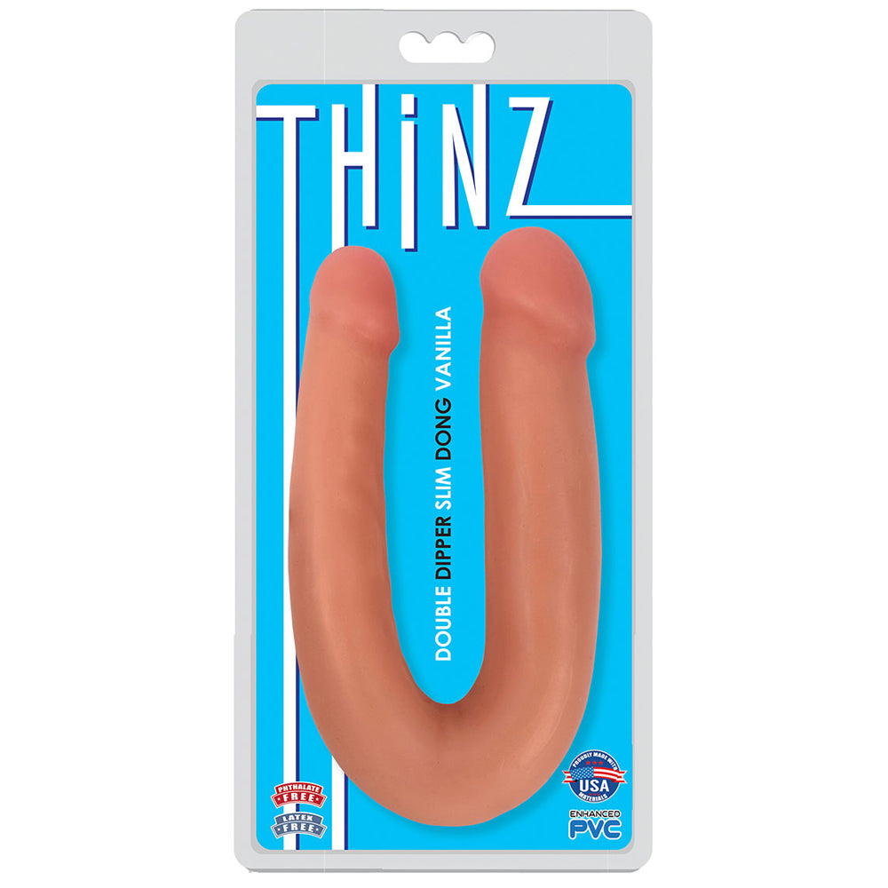Thinz Double Dipper Slim 13" Vanilla | 643380985392 | Available at EroticWarehouse.com