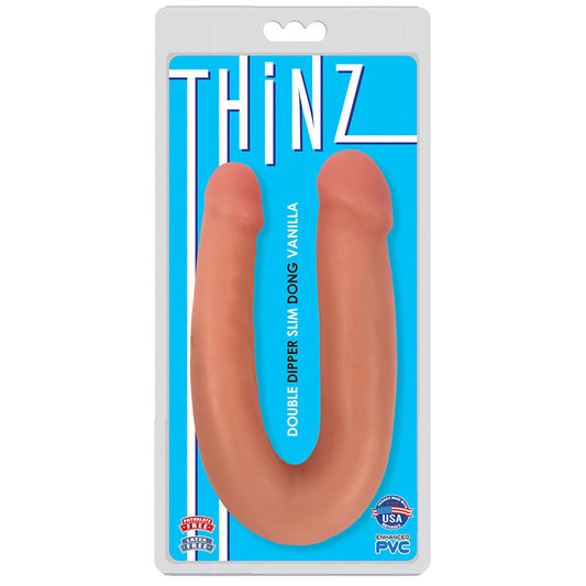 Thinz Double Dipper Slim 13" Vanilla | 643380985392 | Available at EroticWarehouse.com