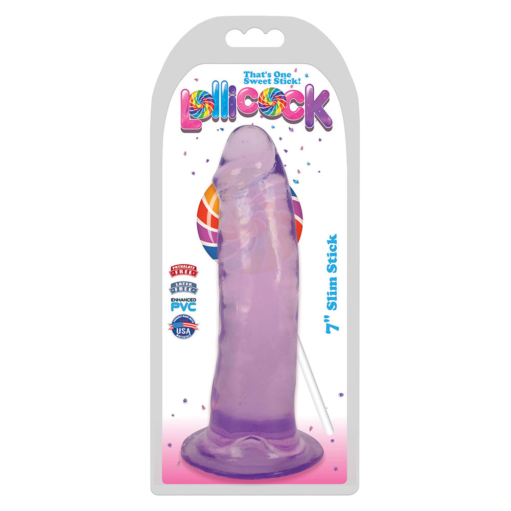 Lollicock 7" Slim Stick Grape Ice | 643380985675 | Available at EroticWarehouse.com