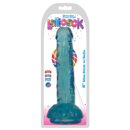 Lollicock 8" Slim Stick W/Balls Berry Ice | 643380985781 | Available at EroticWarehouse.com