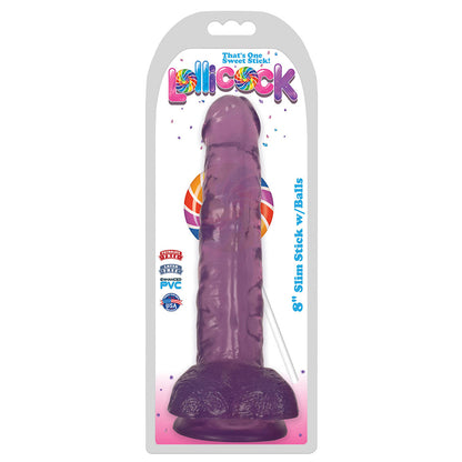 Lollicock 8" Slim Stick W/Balls Grape Ice | 643380985798 | Available at EroticWarehouse.com