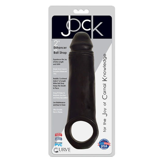 Jock 2" Enhancer W Ball Strap Midnight | 643380986382 | Available at EroticWarehouse.com