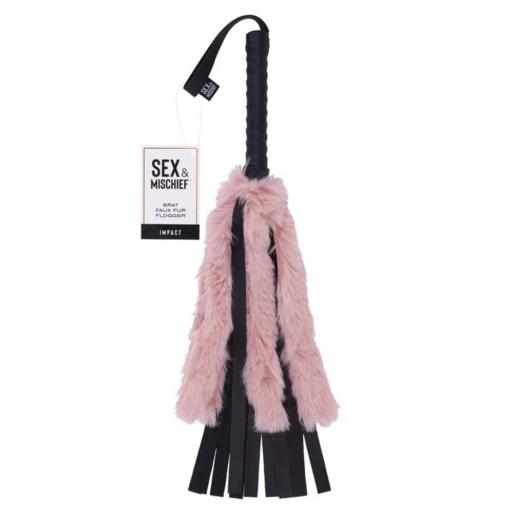 S&M Brat Faux Fur Flogger | 646709098483 | Available at EroticWarehouse.com