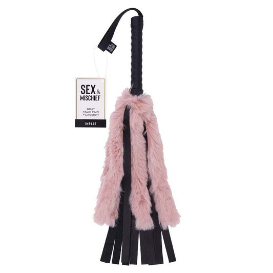 S&M Brat Faux Fur Flogger | 646709098483 | Available at EroticWarehouse.com