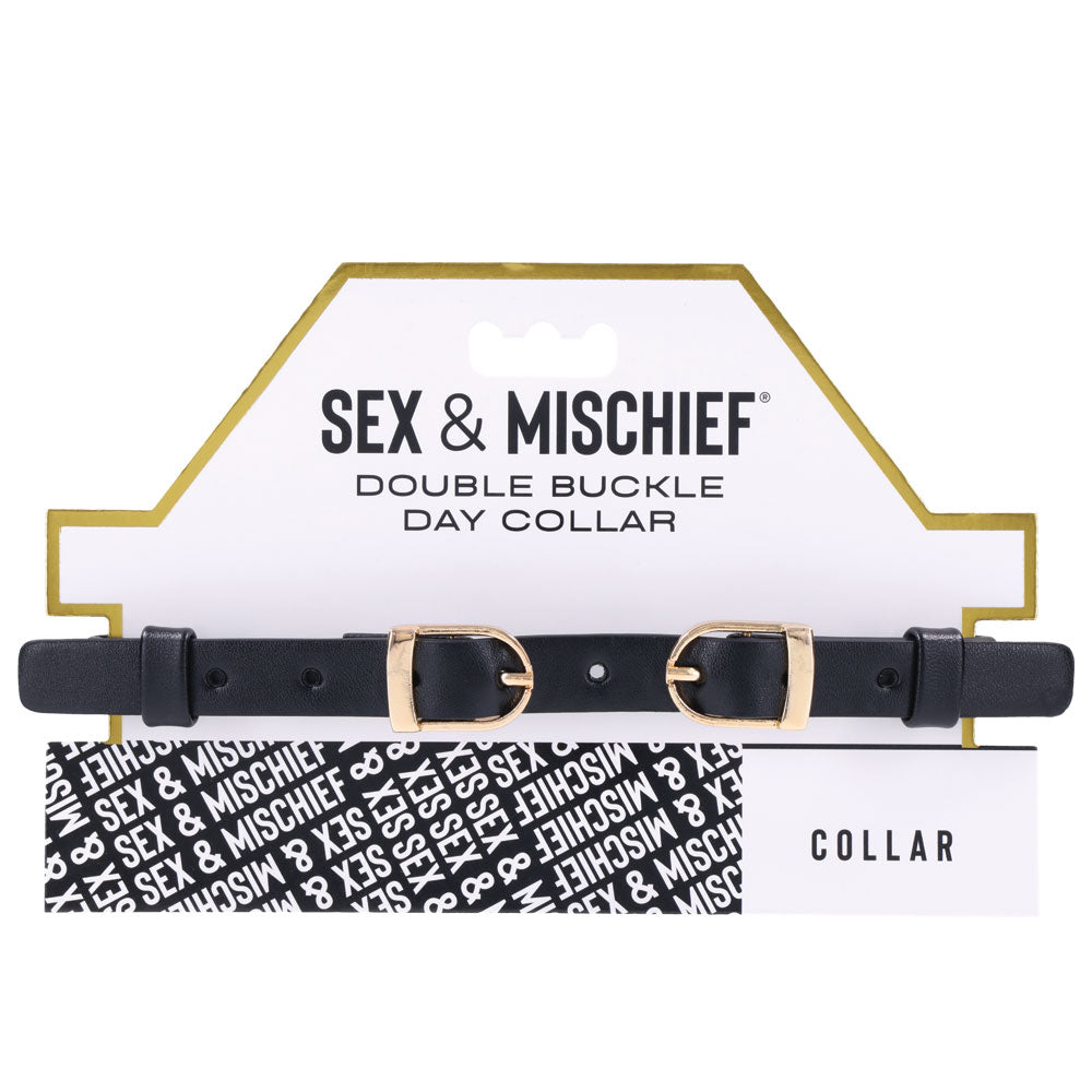 S&M Double Buckle Day Collar | 646709098544 | Available at EroticWarehouse.com