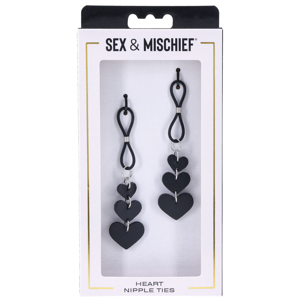S&M Heart Nipple Ties | 646709098575 | Available at EroticWarehouse.com