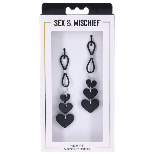 S&M Heart Nipple Ties | 646709098575 | Available at EroticWarehouse.com