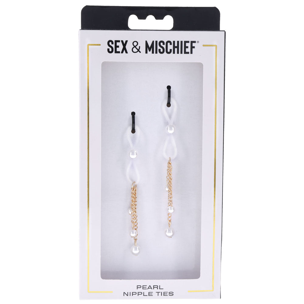 S&M Pearl Nipple Ties | 646709098582 | Available at EroticWarehouse.com