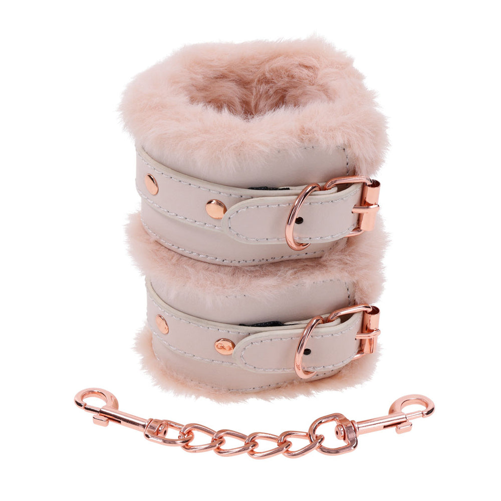 Peaches 'N CreaMe Fur Handcuffs | 646709099602 | Available at EroticWarehouse.com