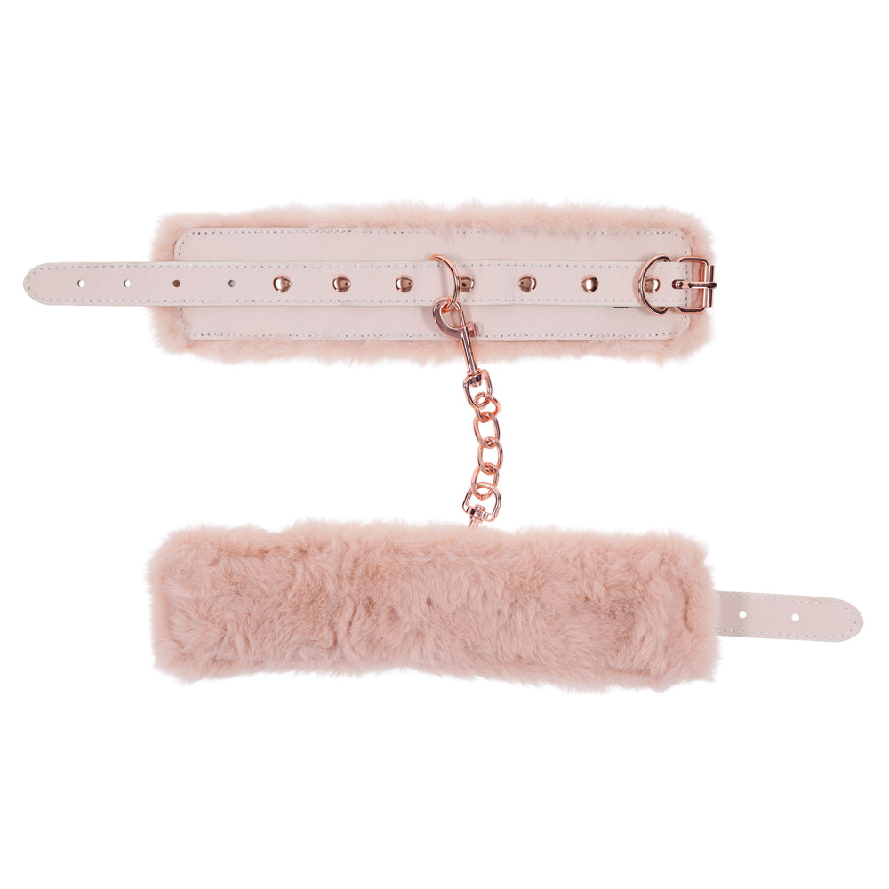 Peaches 'N CreaMe Fur Handcuffs | 646709099602 | Available at EroticWarehouse.com