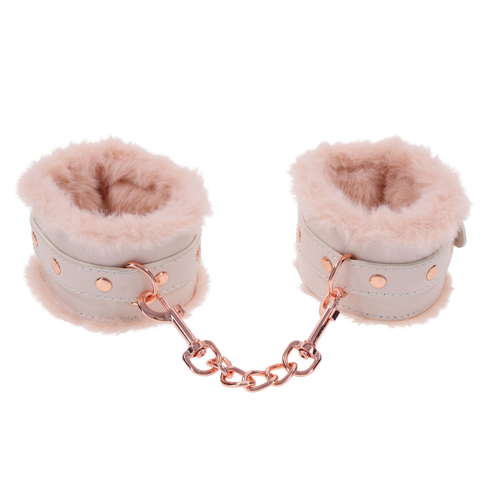 Peaches 'N CreaMe Fur Handcuffs | 646709099602 | Available at EroticWarehouse.com
