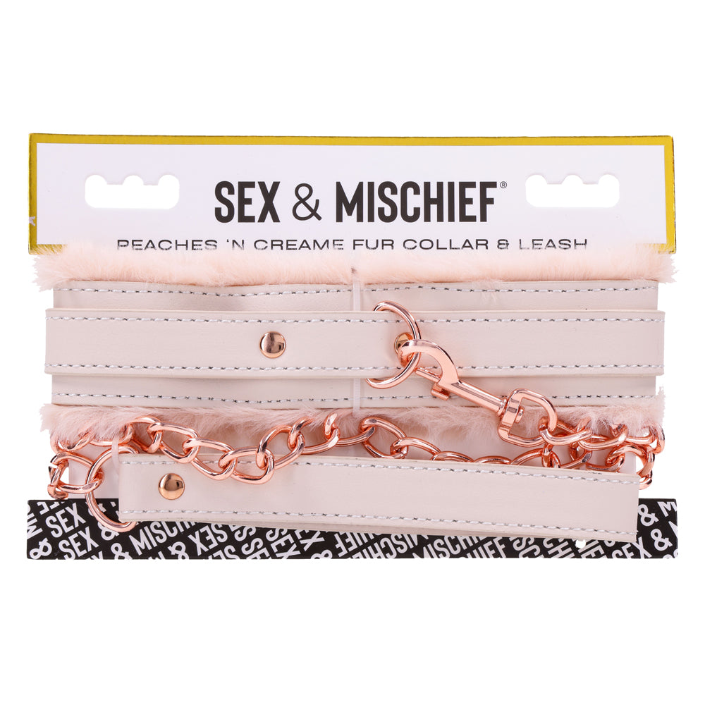 Peaches 'N CreaMe Fur Collar & Leash | 646709099626 | Available at EroticWarehouse.com